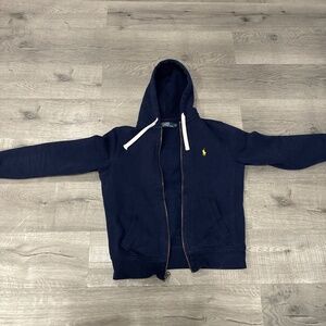 Polo Ralph Lauren Vintage Navy blue zip up hoodie Men Small